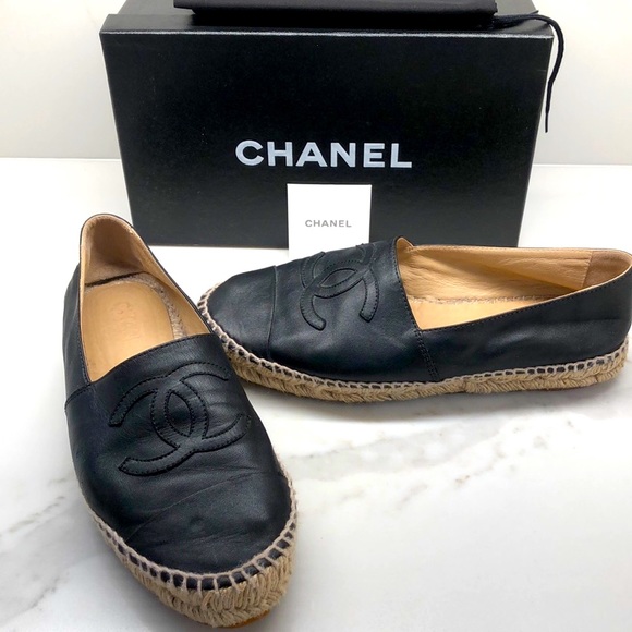 Chanel Espadrilles CC Black Lambskin. Size 40 - Picture 1 of 14